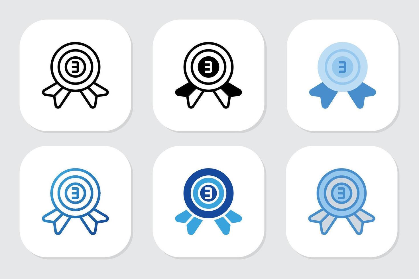 third place badge icon with various design styles vector