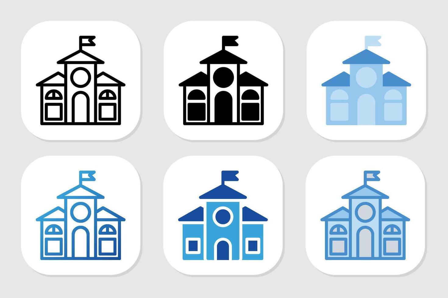 school icons with various design styles vector