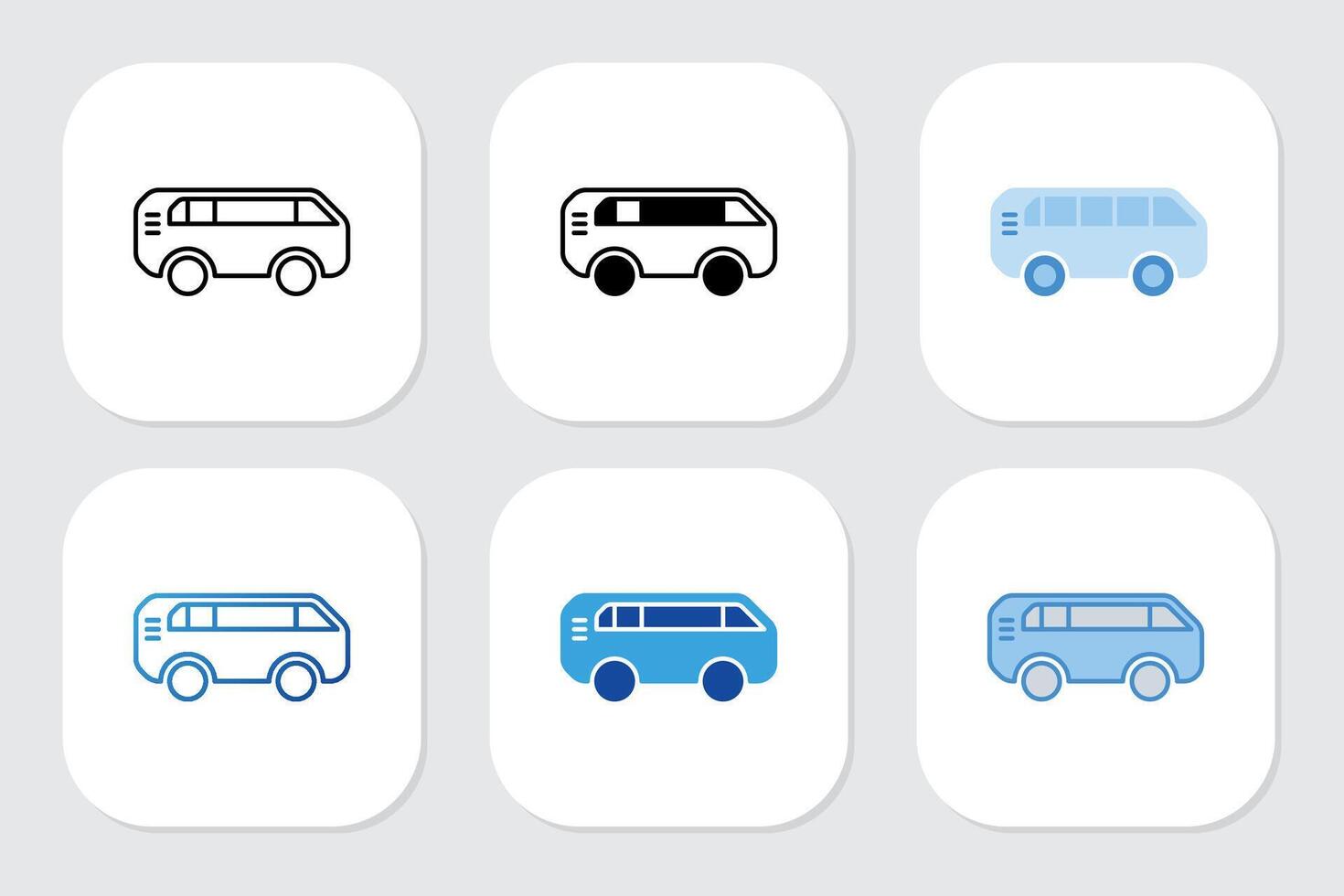 Bus icons with various designs vector