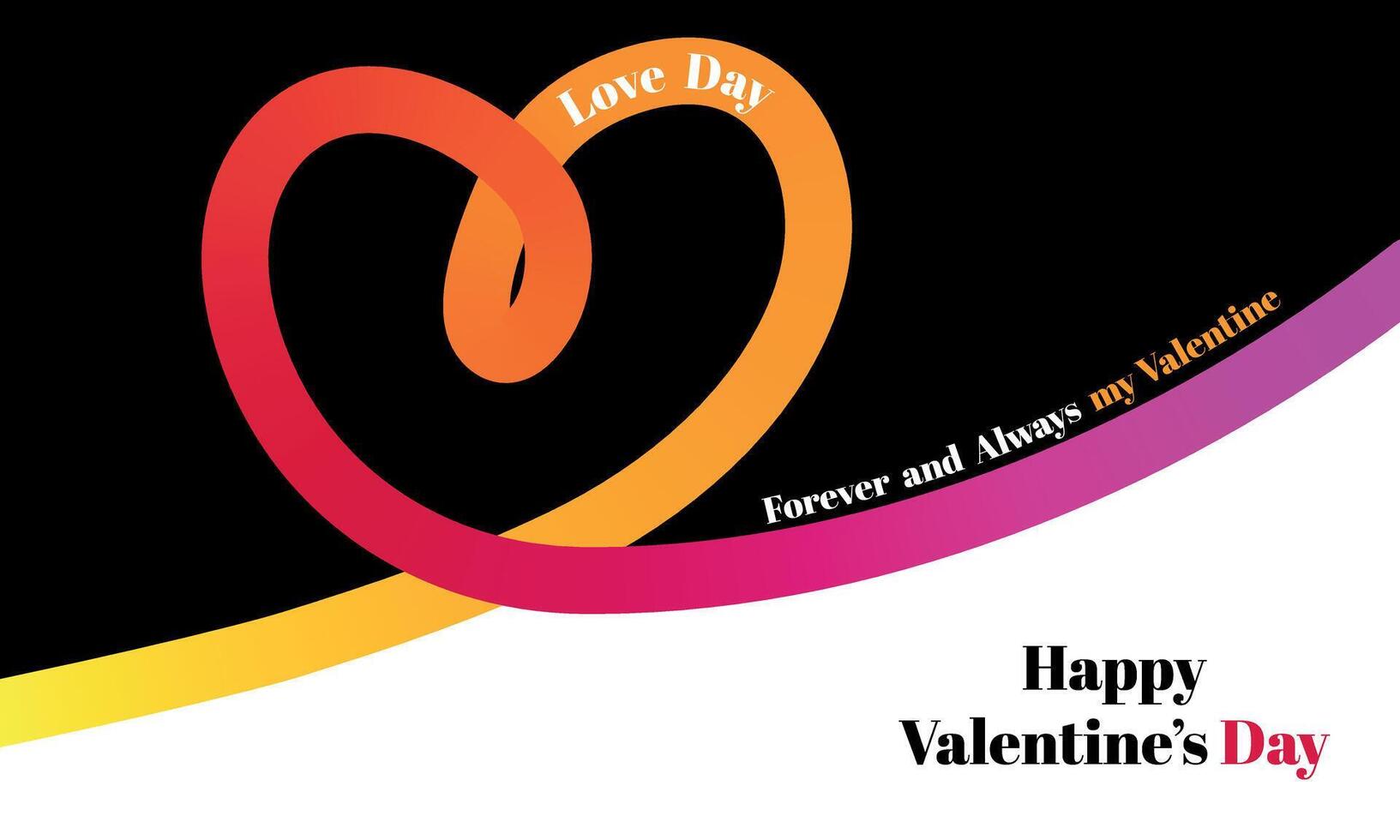 Line Background for Valentine's Day. Art with Doodle heart Gradient Shapes. vector
