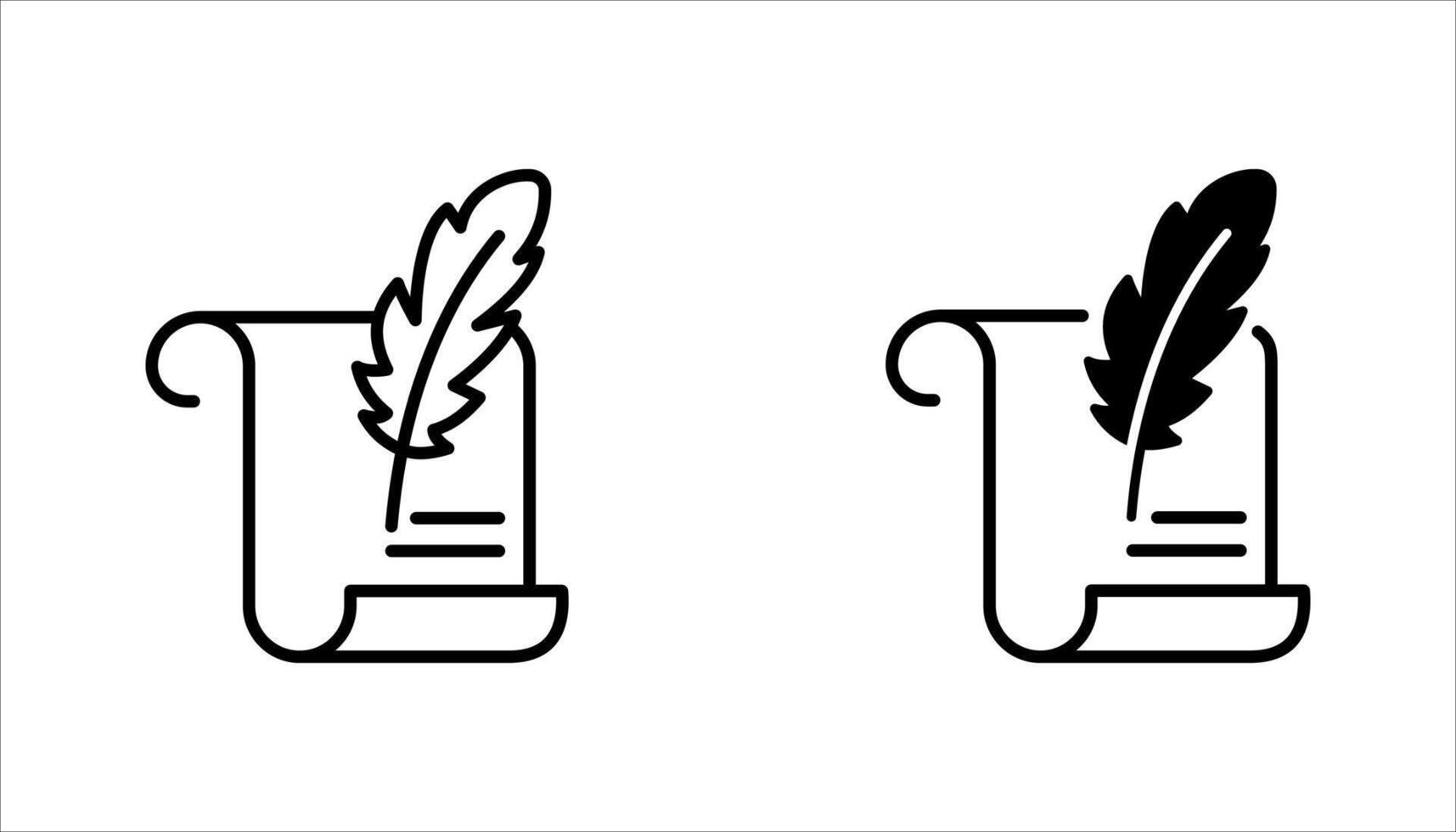 Quill writing icons vector