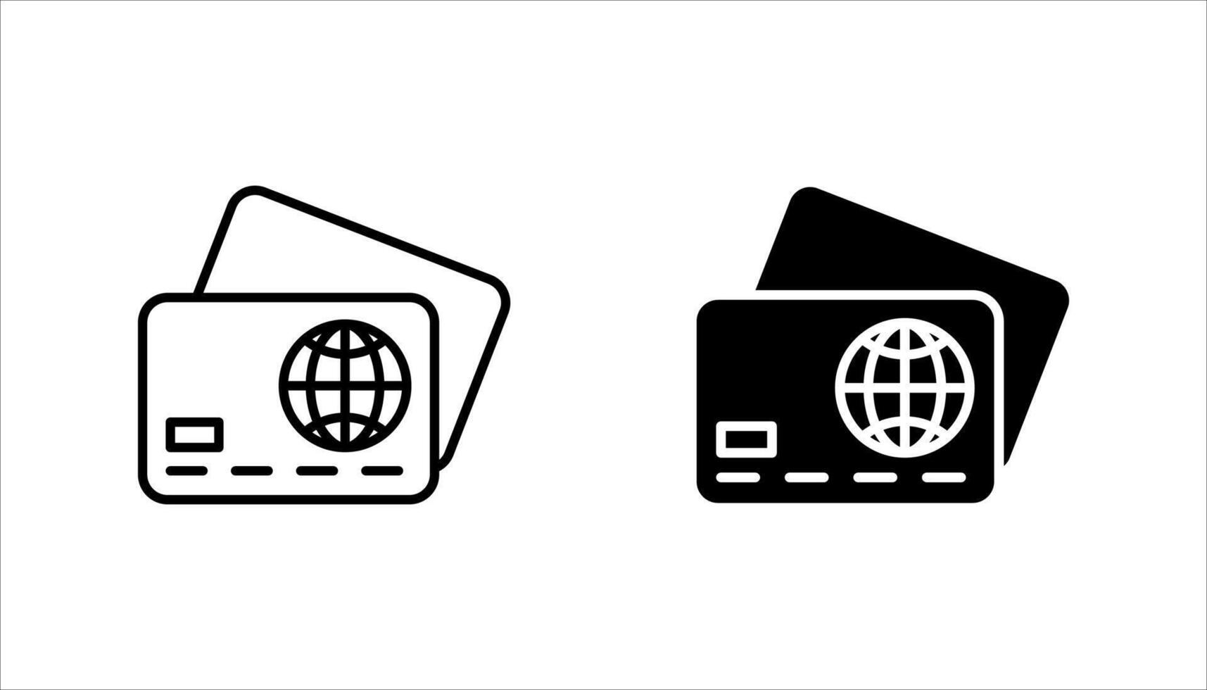 Credit Card Line Icons vector