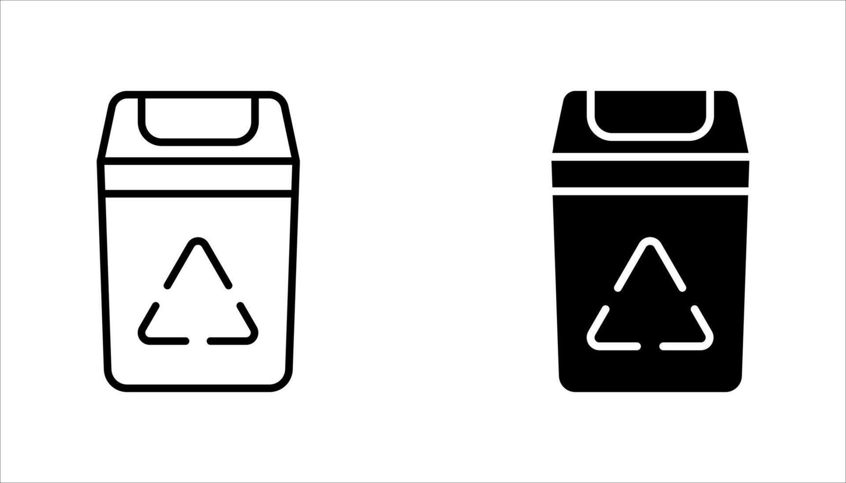 Trash can line icons vector