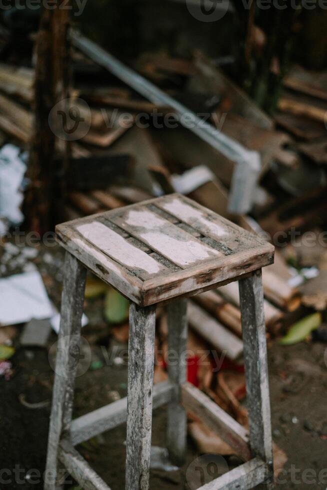 Weathered Wooden Stool cool photo
