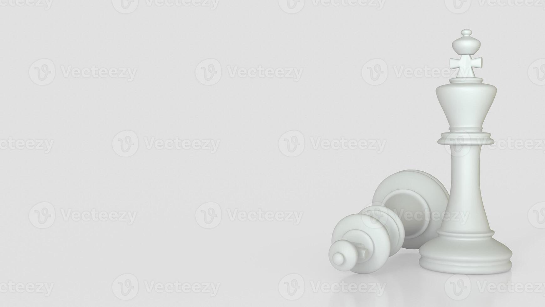 The white king chess for hobby or Business concept 3d Rendering. photo
