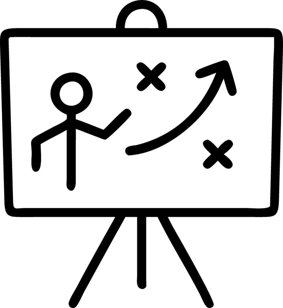 Young entrepreneur presenting growth strategy on whiteboard Set A vector