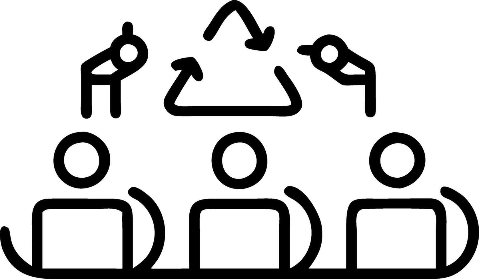 Workers assembling products with recycled materials Set 3 vector