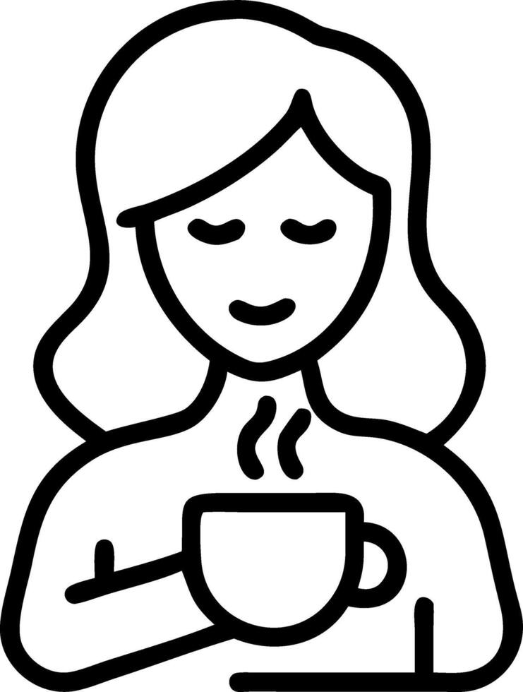 Woman relaxing with calming tea in cozy home setting vector