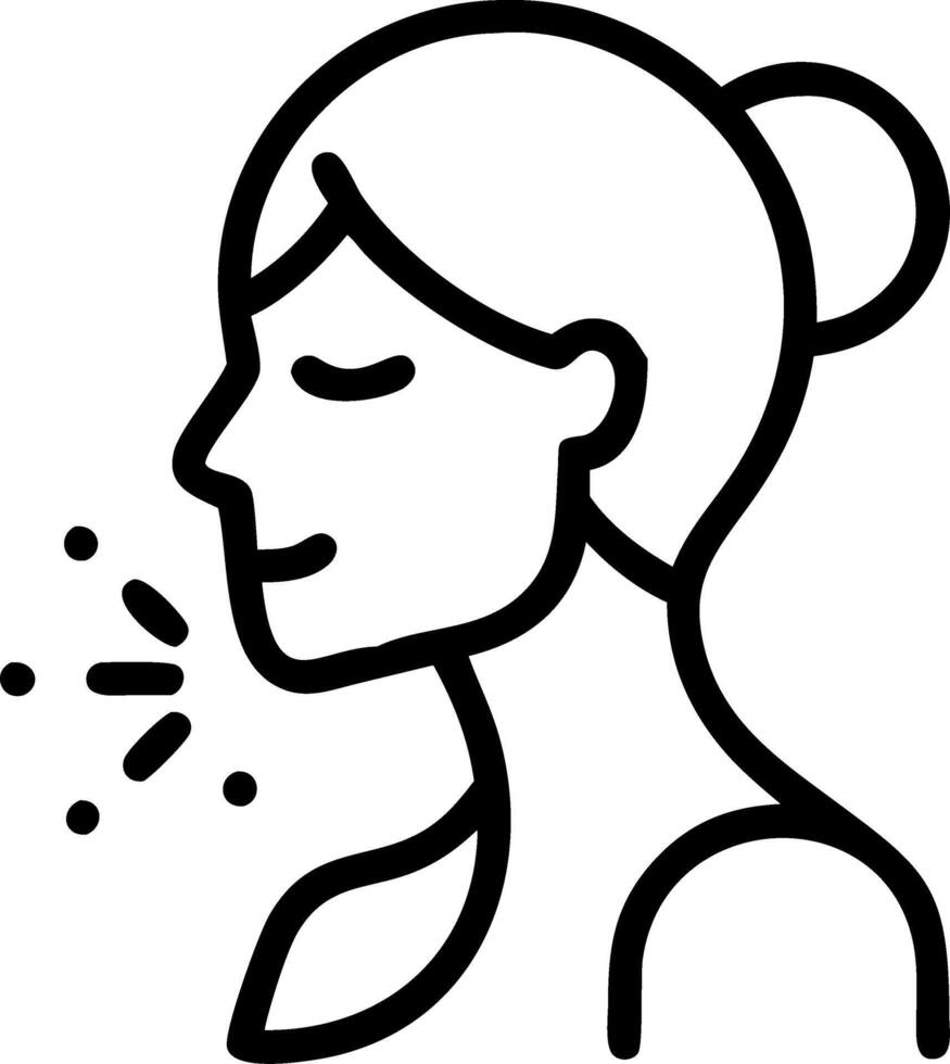 Woman practicing deep breathing with bokeh background copy space on left Set A vector
