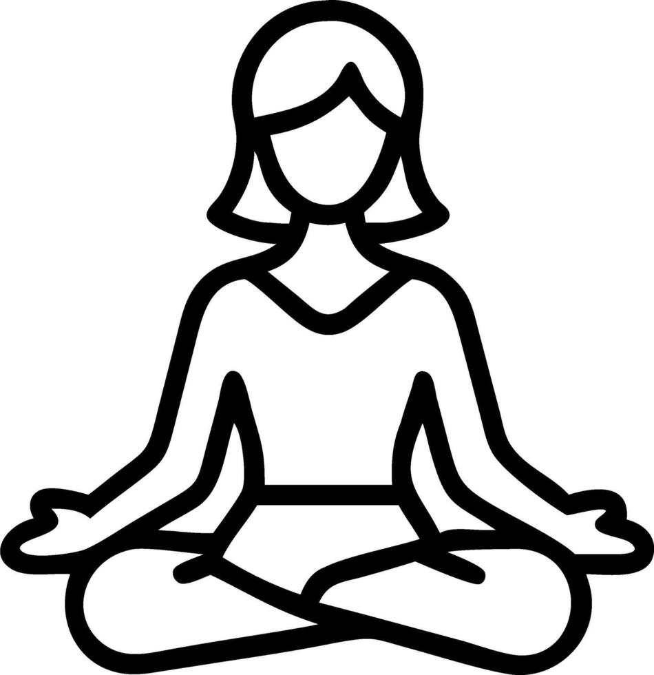 Woman practicing guided meditation with soft abstract background copy space on left vector
