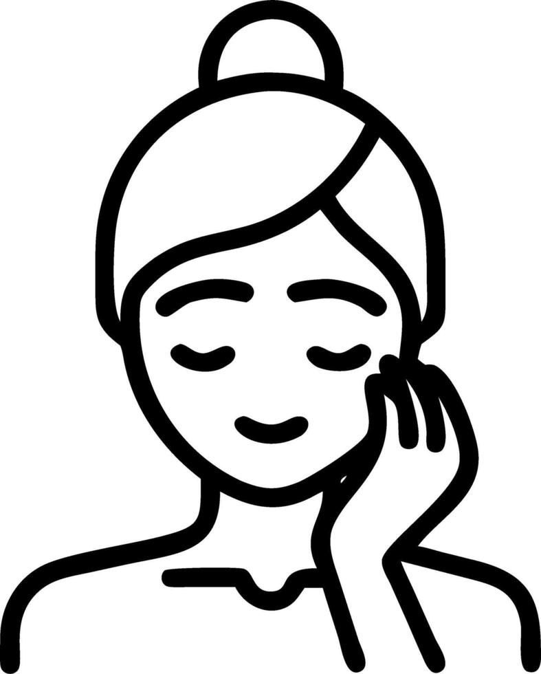 Woman applying a face mask in a stylish bathroom copy space on right Set A vector