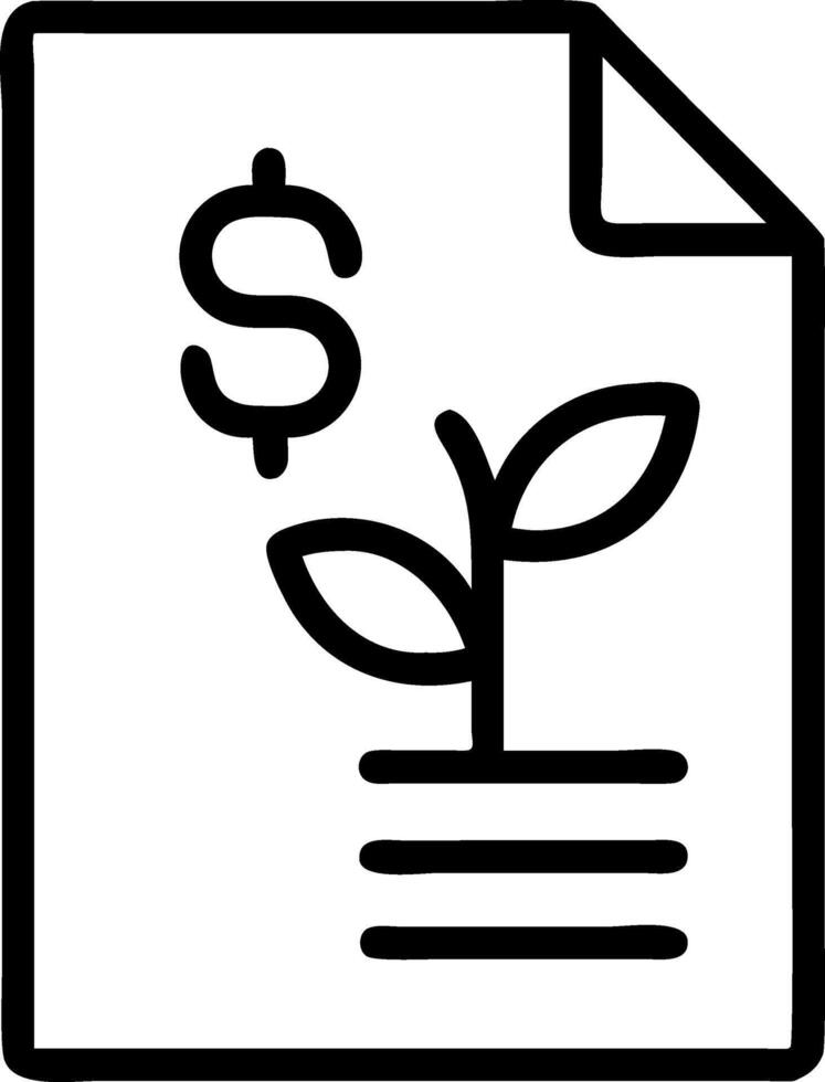 White background with growing plant shadow over financial report Set A vector