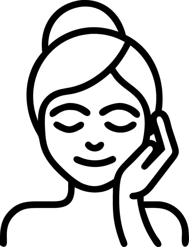 Woman applying a face mask in a bathroom copy space on right Set A vector