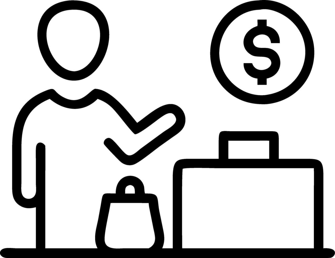 Travel consultant negotiating travel packages on plain background Set A6 vector