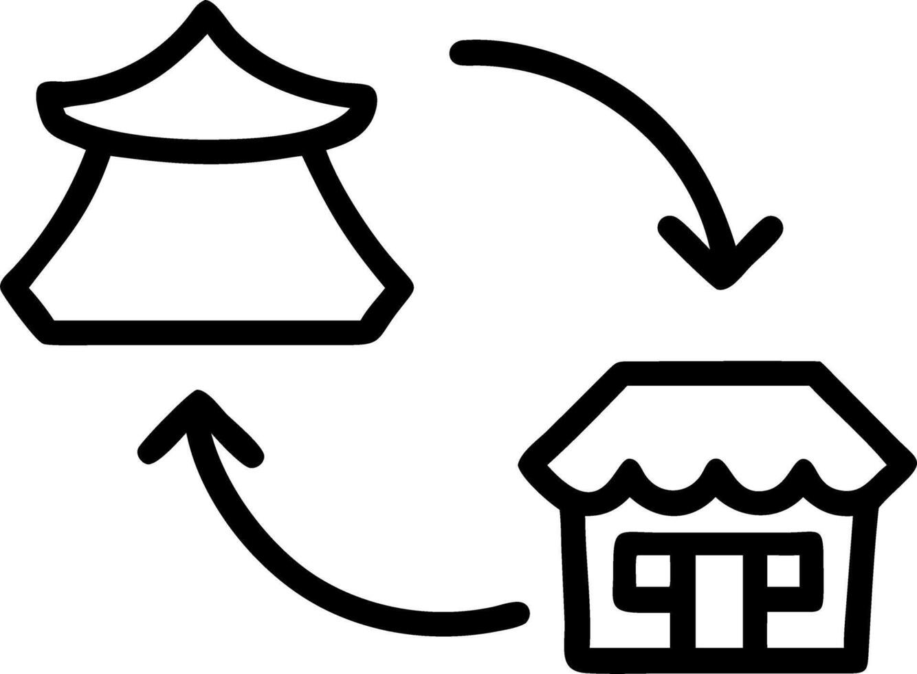 traditional trade and village and goods vector