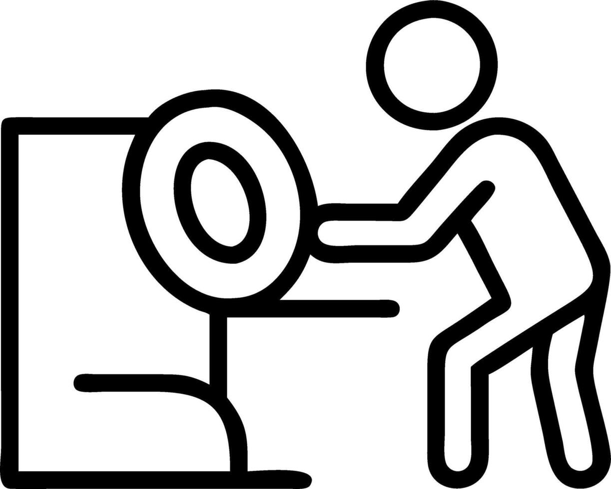 Technician adjusting MRI scanner for advanced imaging Set A vector