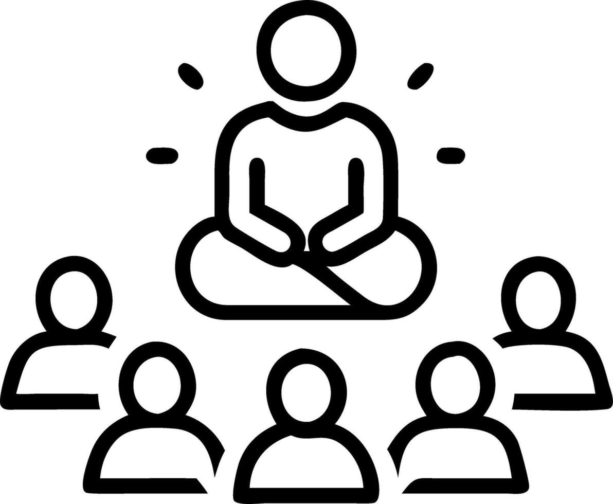 Team practicing group meditation Set A vector