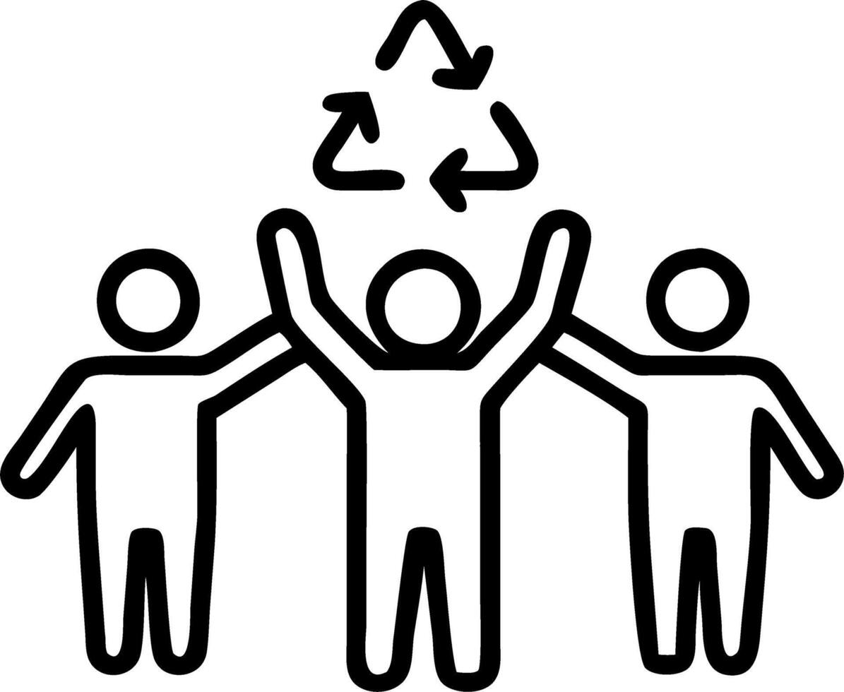 Team leaders organizing a recycling drive in office setting with ample copy space Set A vector