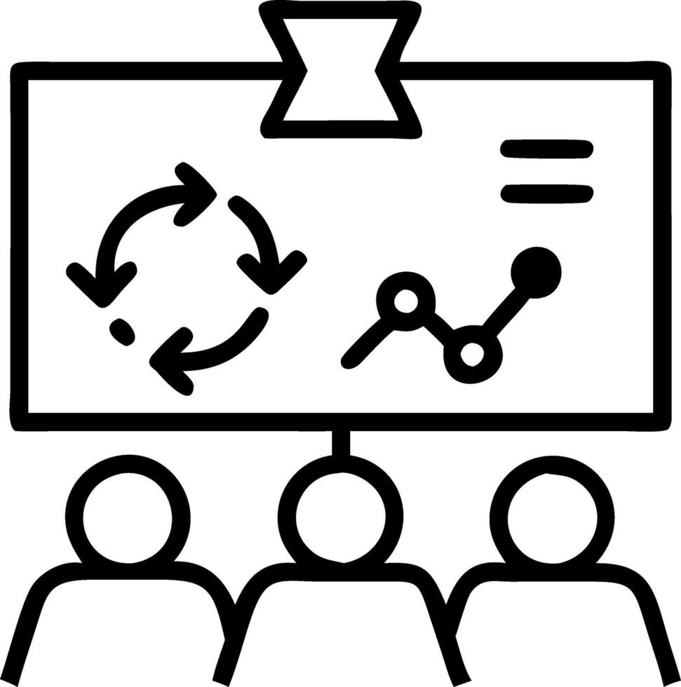 Team discussing green manufacturing strategies Set A vector