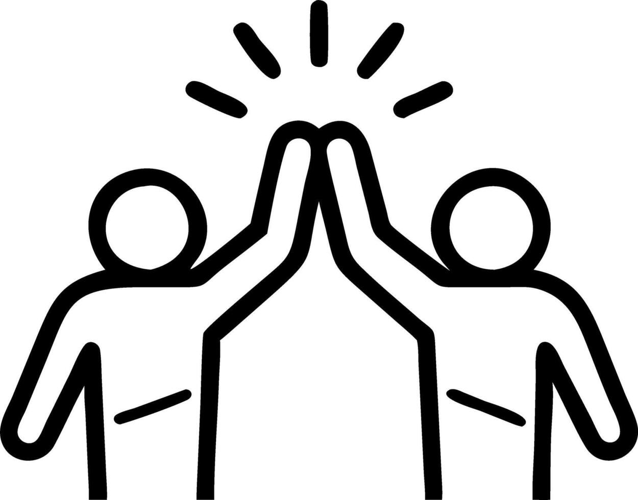 Team celebrating financial milestone with a high five Set A4 vector