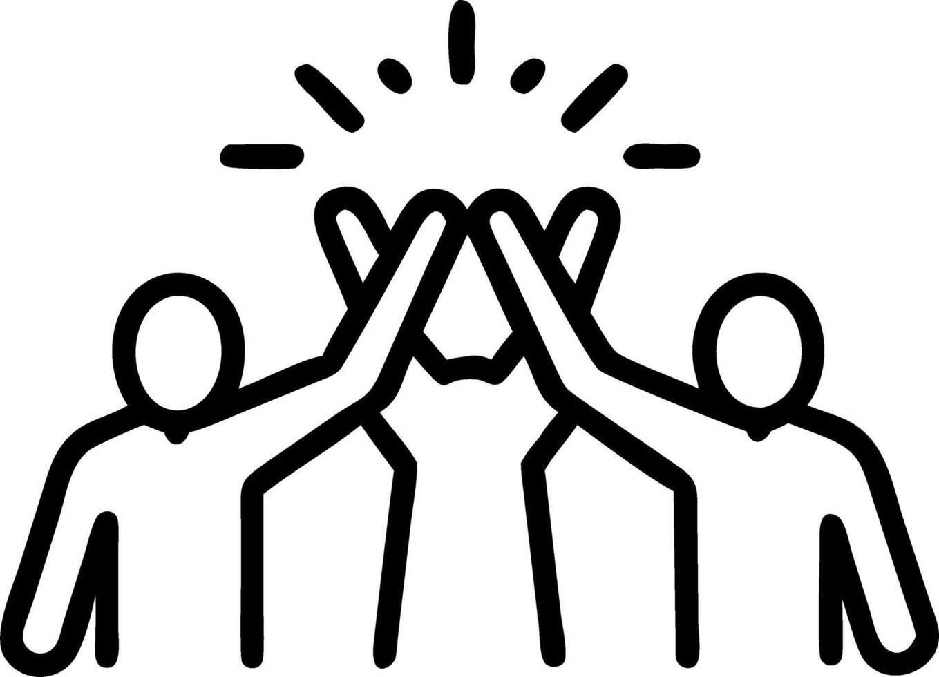 Team celebrating financial milestone with a high five Set A3 vector