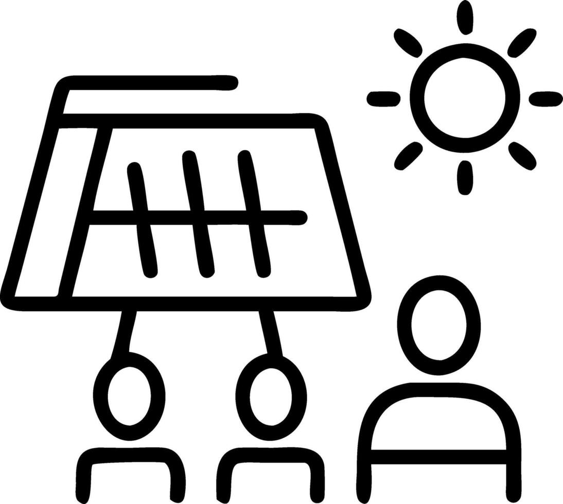 Team analyzing solar efficiency data Set A2 vector