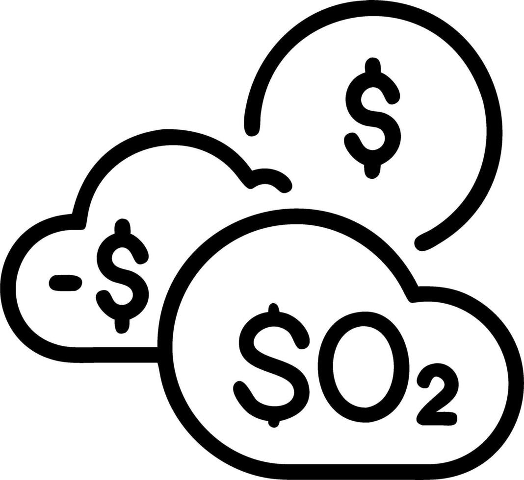 tax carbon and carbon pricing and carbon credits Set 7 vector