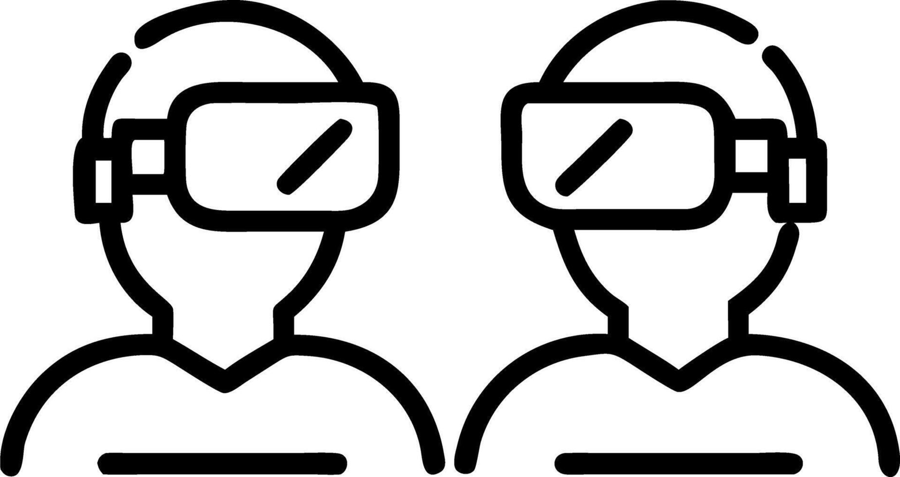 Startup team using VR headsets for collaboration glossy background copy space on left vector