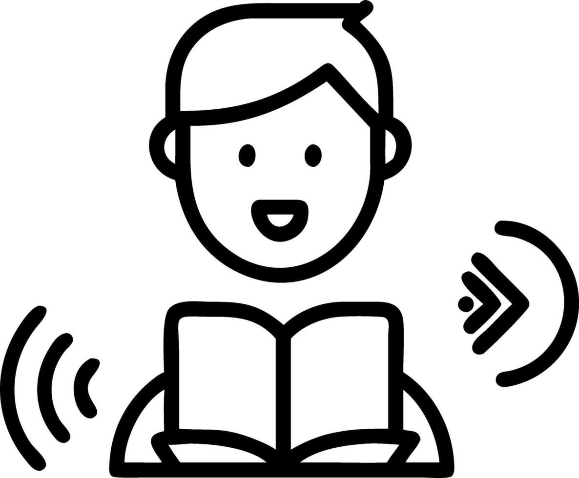 Student using voice assistant device while studying at home with copy space Set A vector