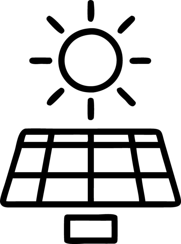 Solar Panel Icon with Sun Set A vector