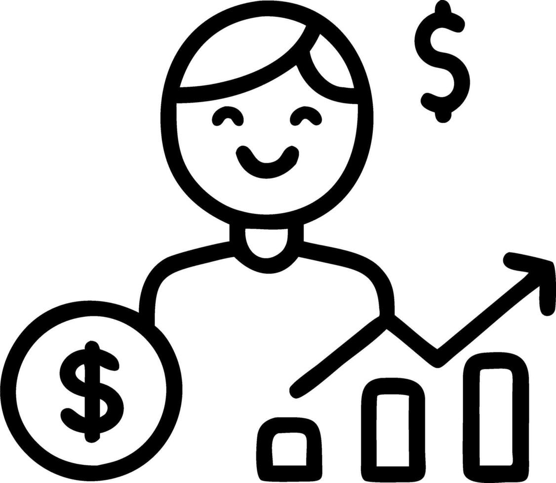 Small business owner counting profits with happy expression Set A vector