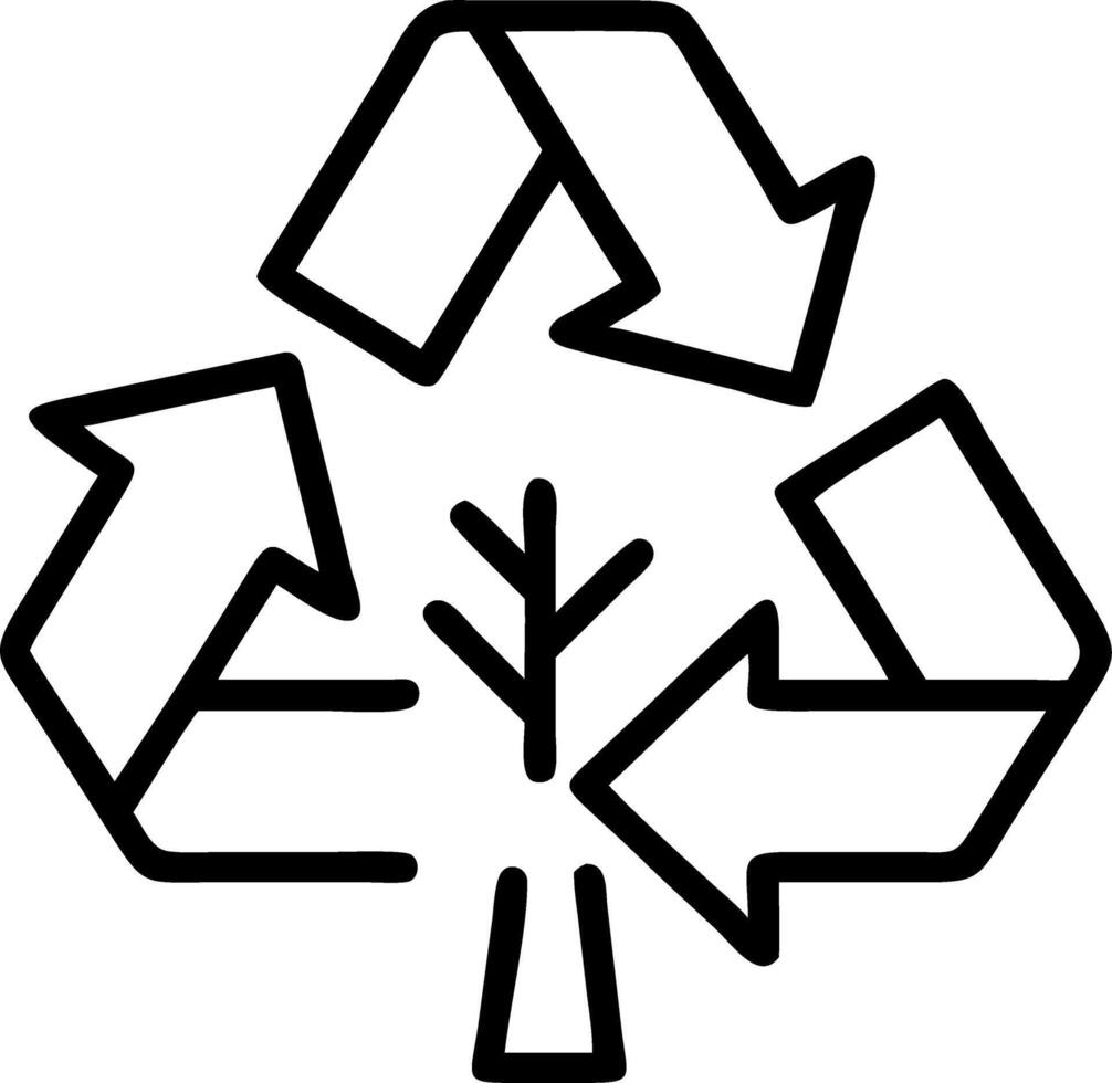 Recycling Arrows and Tree Icon Set 2 vector
