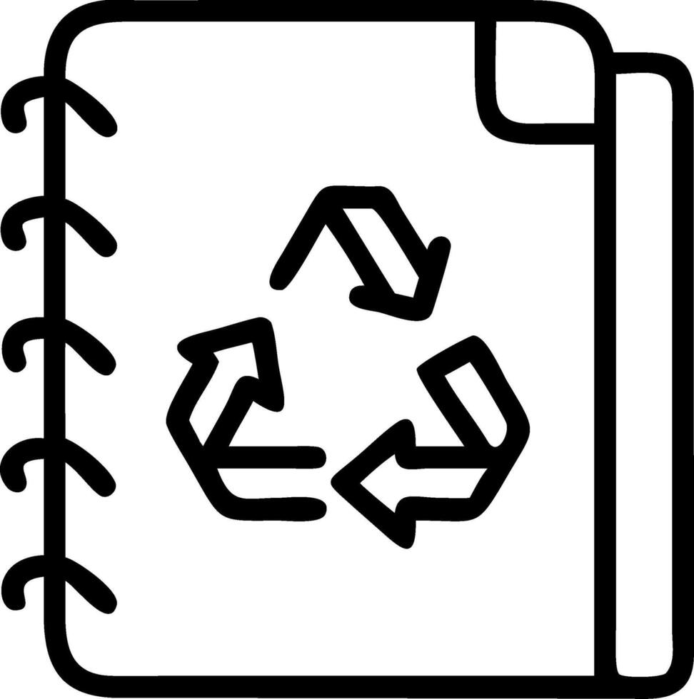 Recycled notebook on glossy office desk with eco friendly branding for awareness Set A vector