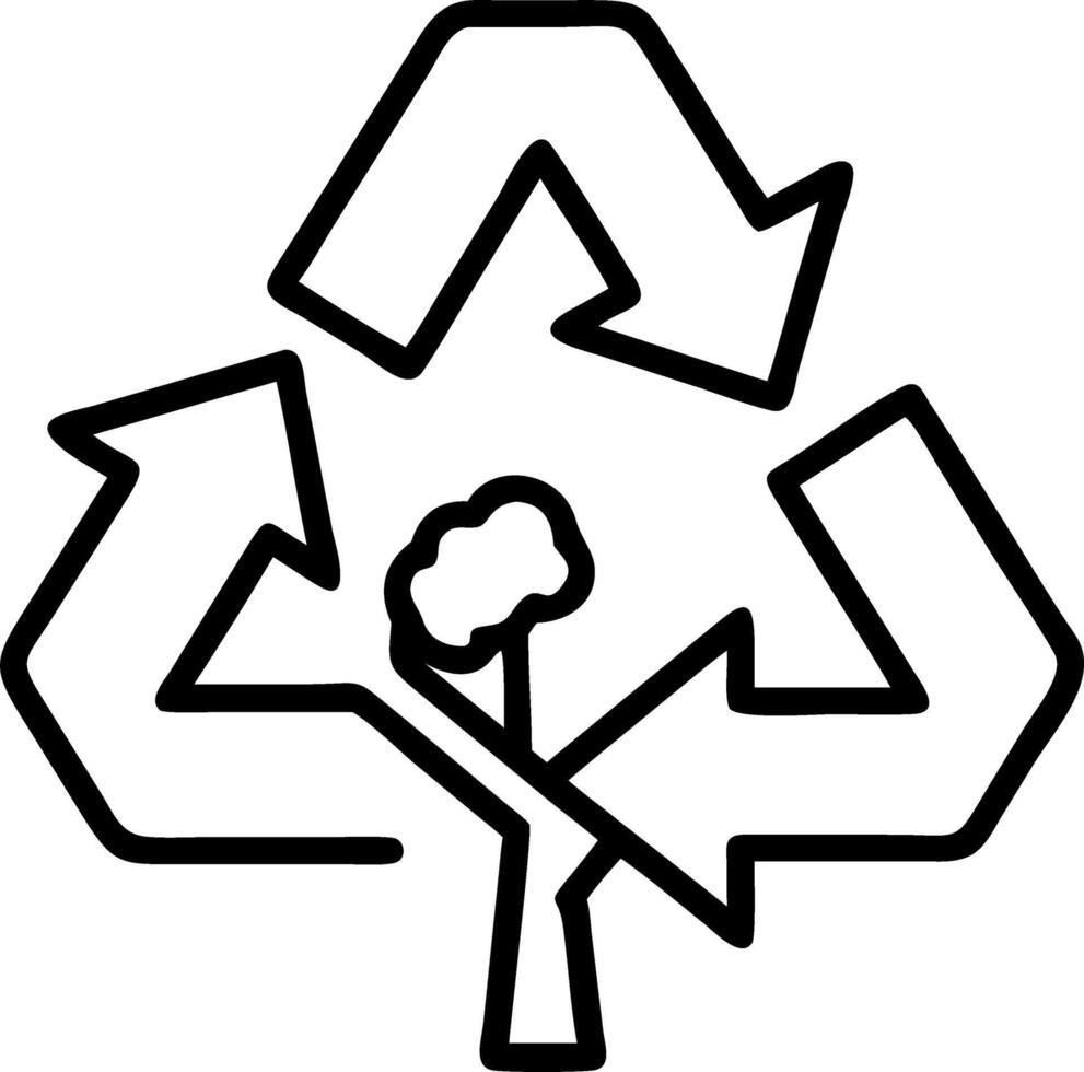 Recycling Arrows and Tree Icon Set A vector