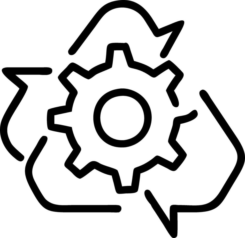 Recycling symbol with gear icon Set A2 vector