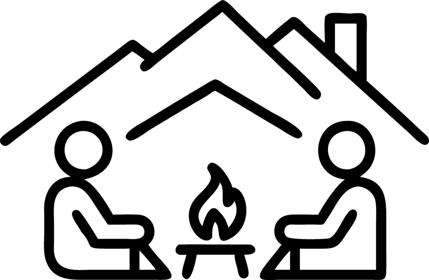 Quiet mountain cabin New Year vector