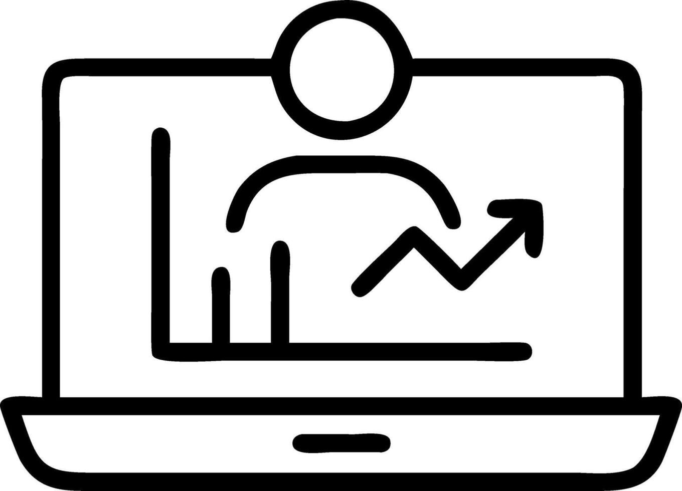 Professional focused on achievement on laptop screen Set 2 vector