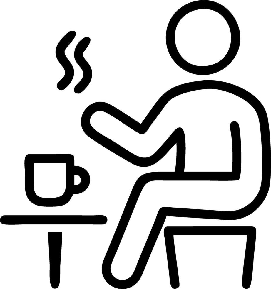 Professional enjoying coffee break in park vector