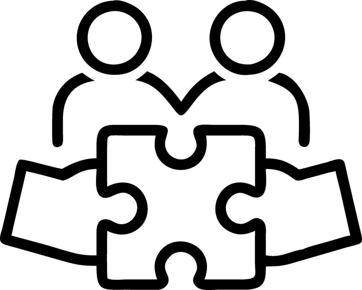 Portrait close up of individual team members hands working on a puzzle highlighting personal contribution within team copy space on right. Set A vector