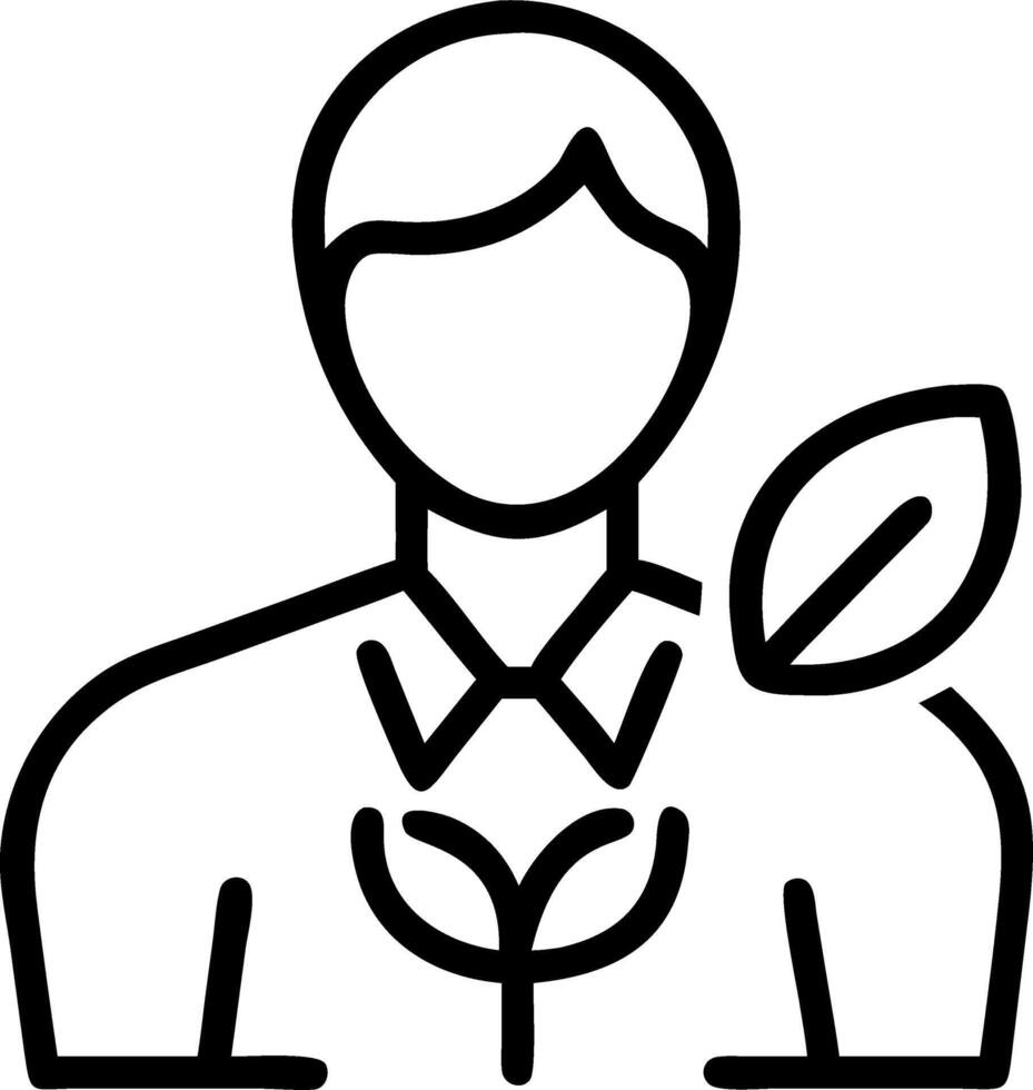 Portrait of eco friendly CEO with green plant backdrop and copy space Set A vector