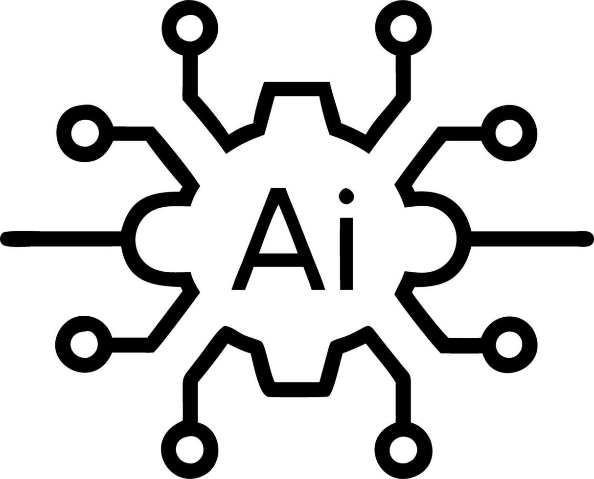 Plain white background with subtle AI icons arranged symmetrically for modern tech feel Set A vector