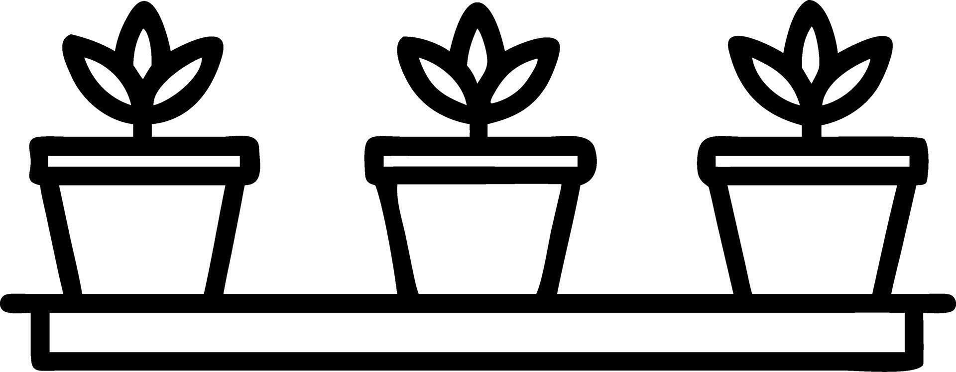 Plain background with potted herbs on balcony ledge Set A vector