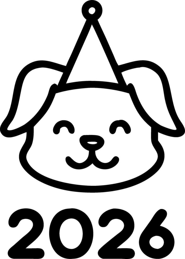 Pet wearing 2026 hat Set 2 vector
