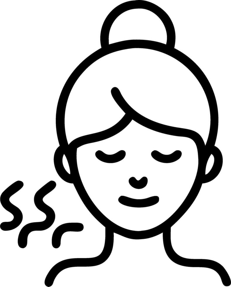 Person using facial steam on plain background copy space below Set A vector