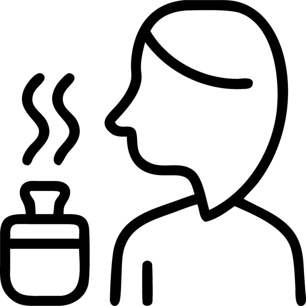 Person using aromatherapy diffuser on plain background copy space on left Set A vector
