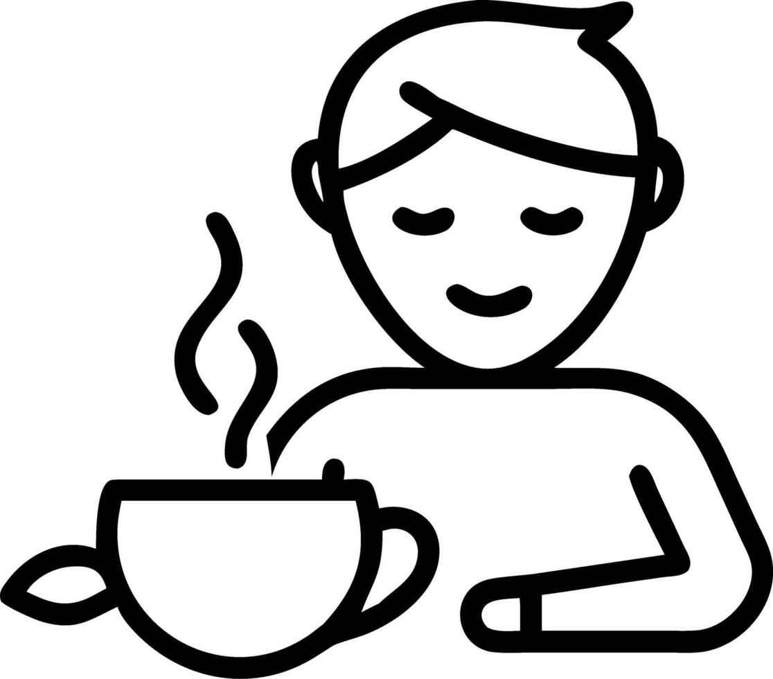 Person sipping herbal tea in a tranquil kitchen copy space on left Set 2 vector