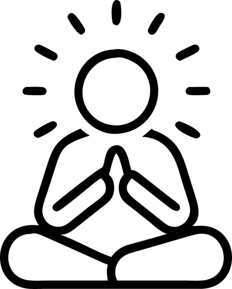 Person practicing mindfulness meditation on glossy background copy space on left Set A vector