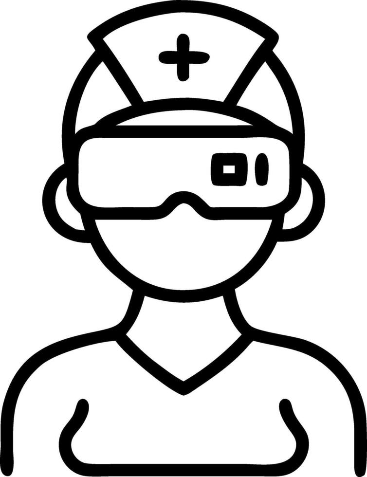 Nurse wearing AR glasses showing patient vitals Set A vector