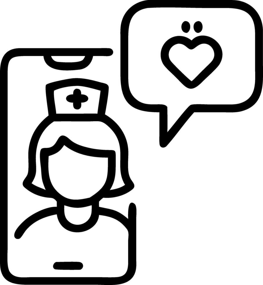 Nurse consulting patient on digital wellness app Set A vector