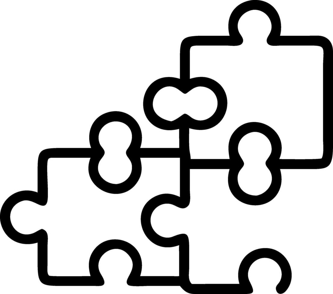 Monochrome puzzle pieces forming team logo isolated on white background Set A vector